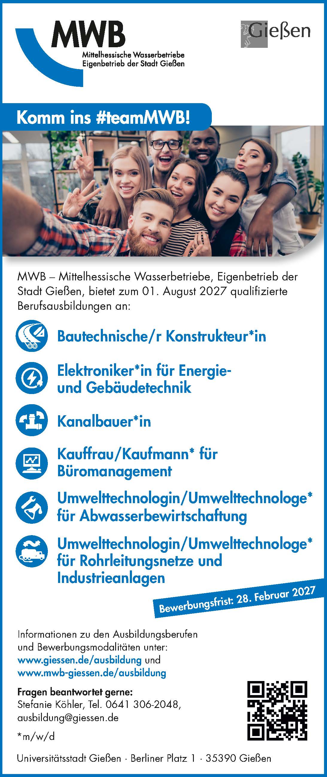 Stellenanzeige Azubis 2027 6 Berufe final